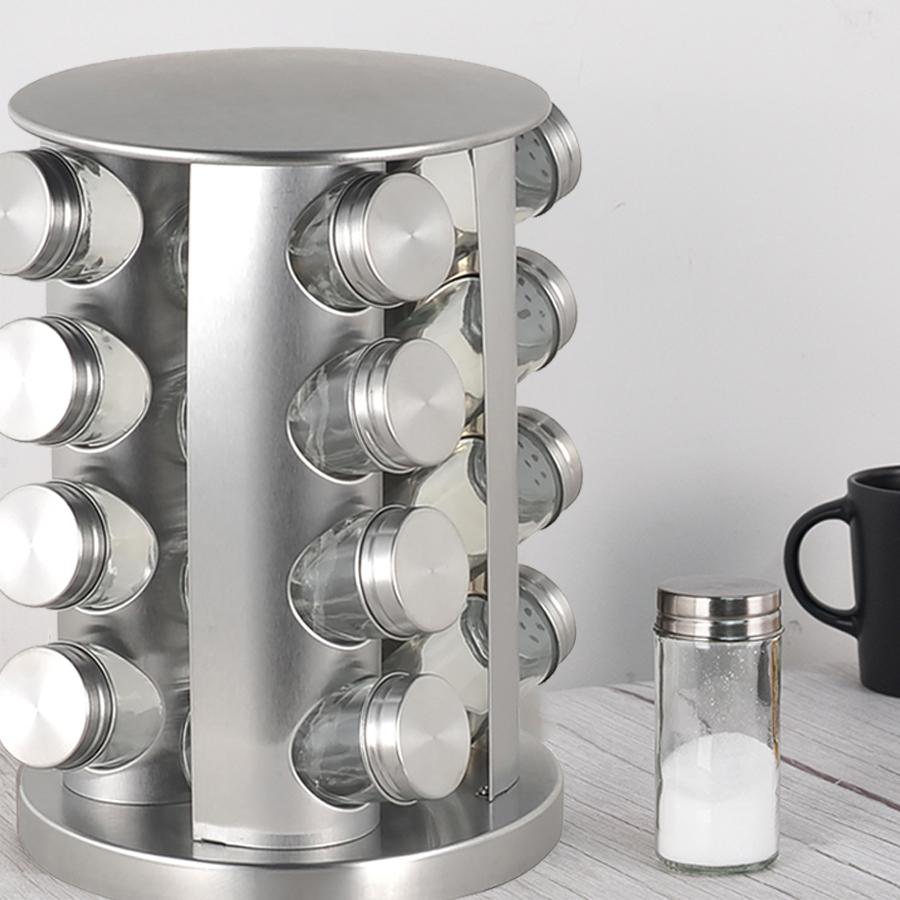 Многофункциональный Органайзер в форме башни на заказ, круглая Роскошная вращающаяся полка для бутылок с специями, 16 шт., для кухни