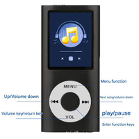 Lecteur MP4 1,8 pouces avec emplacement pour carte TF 32G/64GB, enregistrement B-T, radio FM, images, vidéo, musique, lecteur MP3/4 pour l'étude