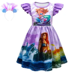 Çocuklar karnaval Cosplay cadılar bayramı kostümleri yaz çocuk küçük denizkızı Ariel prenses kızlar için giyinmek