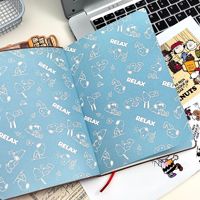 Cuaderno A5 de Snoopy con Cubierta de Cuero PU Repujado, Páginas Interiores Gruesas, Diario, Bloc de Notas, Cuaderno para Estudiantes