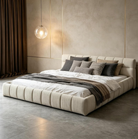 Lit en métal et tissu moderne, rembourré, avec rangement, en bois, pour chambre à coucher, mobilier de maison économique, vente en gros, durée de vie 3-5 ans