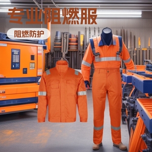 Ensemble de vêtements de travail ignifuges professionnels, design séparé, pour soudeurs, mineurs, industrie pétrolière, 100% coton, personnalisable - Product Image 1