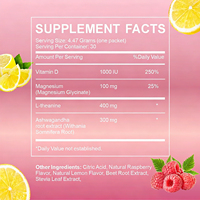 WELLBODY Poudre de glycinate de magnésium apaisante pour adultes, vitamines et électrolytes en granulés mélangés, en sachet, vente chaude
