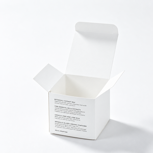 Boîtes d'emballage pour bougies en carton blanc, forme carrée, pliables, avec impression minimaliste en feuille d'or, pour bougies de forme personnalisée - Product Image 3