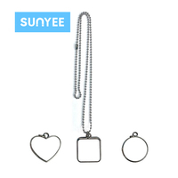 Collier en métal Sunyee tendance, vierge pour sublimation, avec pendentif creux pour diffusion d'huiles essentielles et impression photo