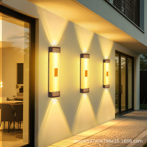 Lampe murale extérieure de style chinois BD-003, étanche, éclairage d'entrée de villa, 15W, éclairage ambiant à intensité variable - Product Image 2