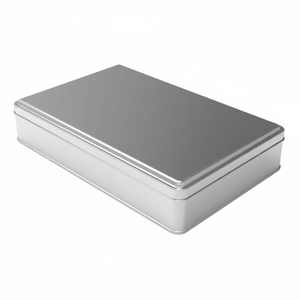 Kontensan L391 Lata Rectangular de Metal de 2 Litros para Halva, 256 x 168 mm x H45 mm, con Tapa Deslizante, Turquía - Product Image 2
