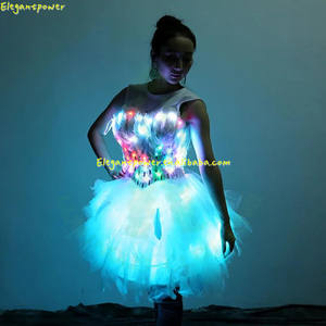 Ropa luminosa para baile de sala de baile, traje de boda, tutú, luces LED - Product Image 3