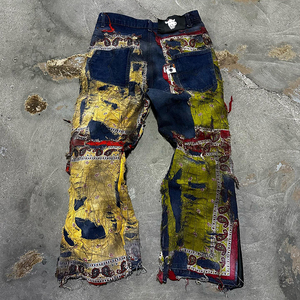 <span class=keywords><strong>Jeans</strong></span> DiZNEW all'Ingrosso, Stile Hip Hop, <span class=keywords><strong>Jeans</strong></span> Larghi Personalizzati con Ricami e Taglio Corto - Product Image 2