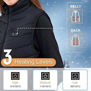 Chaqueta calefactora de 15 zonas alimentada por batería USB para mujeres y hombres, <span class=keywords><strong>chaleco</strong></span> calefactable eléctrico de invierno negro - Product Image 4