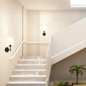 Lámparas de pared con control táctil LED, montaje en pared, cuerpo de hierro E26, pantalla blanca, 3 años de garantía, para dormitorio, sala de estar, oficina, pasillo - Product Image 2