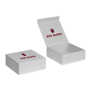 Non Magnet Hard Foldable Paper Boxes With Tab Lock Custom Logo