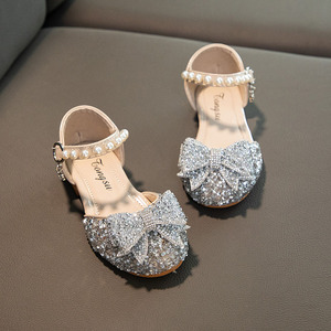 Scarpe estive casual da <span class=keywords><strong>bambina</strong></span> color oro, Mary Janes con perline, <span class=keywords><strong>sandali</strong></span> piatti da principessa e scarpe da cerimonia per bambini - Product Image 5