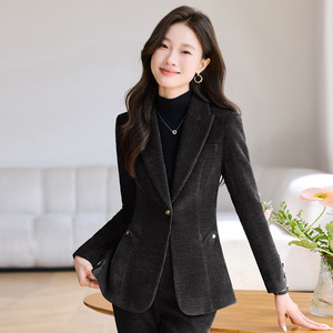 Women's Corduroy Suit Set Red Full Sleeve Office Lady Spring <b>Work</b> Clothes Professional Casual Style - Product Image 2