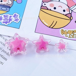 Cuentas acrílicas de estrella de cinco puntas, colores mixtos, cuentas transparentes para lazos para el pelo, pulseras, joyería, cadenas para teléfonos, llaveros y accesorios. - Product Image 3