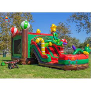 Château gonflable en PVC sur le thème de Noël personnalisé pour adultes, toboggan, qualité commerciale, fabriqué en Chine pour une utilisation en garderie en extérieur - Product Image 5