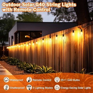 Chất lượng thương mại có thể kết nối màu trắng toàn cầu ngoài trời nhà Patio Đảng trang trí nội thất cổ điển LED Festoon năng lượng mặt trời G40 chuỗi đèn - Product Image 6