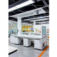 Meubles de laboratoire modernes en acier inoxydable TMOON, personnalisables, résistants à la corrosion, plan de travail en phénolique, atelier commercial