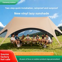Tente Dôme Extérieure 2025 Nouveau Style Camping Montage Facile Ombrage Anti-Pluie Toile Oxford Enduite de Colle Noire