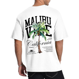 T-shirt Grafica a Maniche Corte da Uomo con Stampa Palma, in Jersey Misto Cotone-Bambù 220gsm di Mal - Product Image 2