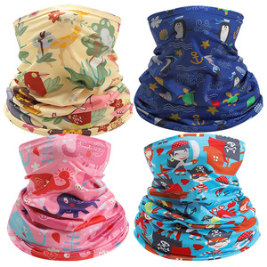 Children's Printed Neck Scarf Ice Silk Breathable Sun Protection Outdoor Sports Face Mask 20cm Cartoon Pattern - Product Image 1