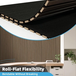 Cong Akupanel Gỗ Acoustic Tấm Tường Linh Hoạt Fluted Bảng Điều Chỉnh Cảm Thấy Và MDF Gỗ <span class=keywords><strong>Slat</strong></span> Acoustic Bảng Điều Chỉnh Cho Các Cột Cong Tường - Product Image 3