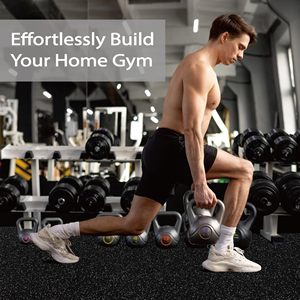 Giá rẻ 60x60cm giảm tiếng ồn tập thể dục phòng tập thể dục cao su sàn gạch chống trượt bền phòng tập thể dục Mat 14mm 0.56 ''trong nhà phòng tập thể dục sàn - Product Image 4