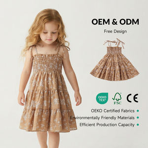 Verano hermanas europeas y americanas vestido para niños estampado de flores mameluco moda ropa de bebé - Product Image 1