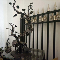 Grille de fenêtre en fer forgé de sécurité en métal noir au design moderne de luxe pour villa en plein air balustrades et mains courantes les plus vendues