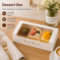 Boîtes à pâtisserie en carton recyclable de qualité alimentaire, portables, avec logo personnalisé