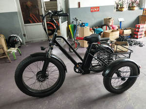 Vélo cargo électrique à trois roues de style hollandais avec cadre en acier, batterie puissante, ensemble Max, remorques pour vélo à café - Product Image 2