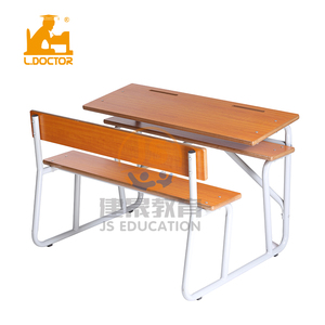 Chaise et table d'écolier en bois pour la vente en gros, banc scolaire 3 places - Product Image 2
