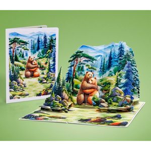 Tarjeta de Aniversario 3D con Diseño de Pareja de Osos, Tarjeta de Felicitación de Papel con Laminado Brillante para Regalo de Boda o Cumpleaños, Forma Irregular Digital - Product Image 6