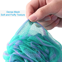 75g/pièce, éponge de douche, luffa, exfoliant pour le corps, éponge à dos en maille extensible, gant de douche avec boule de bain à fleurs