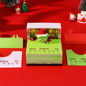 Bloc-notes 3D Grinch de Noël, notes autocollantes en papier à déchirer avec modèle de personnage festif pour <span class=keywords><strong>la</strong></span> décoration de bureau et les cadeaux de vacances - Product Image 2