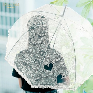 <span class=keywords><strong>Parapluie</strong></span> <span class=keywords><strong>transparent</strong></span> blanc semi-automatique avec poignée en cristal RST, <span class=keywords><strong>parapluie</strong></span> de décoration de <span class=keywords><strong>mariage</strong></span> en forme de dôme - Product Image 1