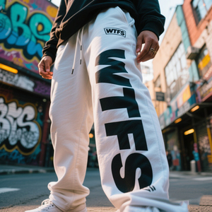 Negozio di Abbigliamento all'Ingrosso, <span class=keywords><strong>Pantaloni</strong></span> Casual da <span class=keywords><strong>Uomo</strong></span> con Logo Personalizzato, <span class=keywords><strong>Pantaloni</strong></span> Jogger in Cotone Grigio a Gamba Larga per <span class=keywords><strong>Uomo</strong></span> - Product Image 4