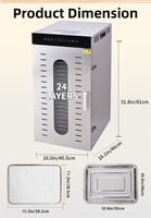 KR FD-24B RVS Huishoudelijke Elektrische Slimme Besturing Voedsel Droogprocessor 24 Lagen Fruit & Groente Droger