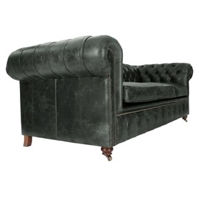 โซฟาเชสเตอร์ฟิลด์สไตล์วินเทจ 3 ที่นั่ง หนังแท้ ตกแต่งกระดุมหรูหรา เฟอร์นิเจอร์ห้องนั่งเล่นสุดหรู ดีไซน์สง่างามเหนือกาลเวลา - Product Image 3