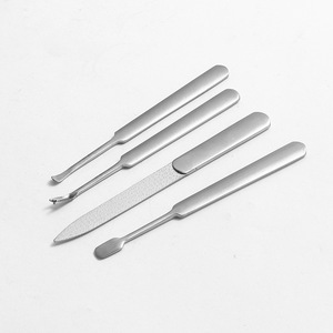 Juego de herramientas de acero inoxidable pulido espejo para uñas: lima de uñas, removedor de cutículas y herramienta para arte de uñas - Impresionante lima de uñas Little Stone y removedor de cutículas - Product Image 5