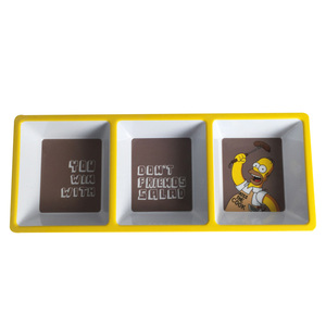 Bandeja Triple de Melamina Blanca en Forma de Guisante con Sección para Salsa de Soja para Hotel - Product Image 4