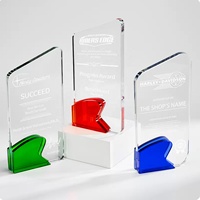 Plaque en cristal K9 gravée sablée avec logo personnalisé, colorée et optiquement transparente, pour récompenses, souvenirs et trophées d'événements d'entreprise, vente en gros