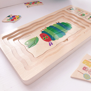 Montessori đa-hai lớp động vật đói Sâu Bướm và cơ thể con người tăng trưởng hoạt động câu đố cho trẻ em hoặc trẻ mới biết đi - Product Image 2