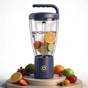เครื่องปั่นพกพาขนาดใหญ่ 1 ลิตร, เครื่องคั้นน้ำผลไม้แบบชาร์จได้ 6 ใบมีด, ปลอดสาร BPA, ดีไซน์ไร้สายสำหรับการเดินทาง/ฟิตเนส/ตั้งแคมป์ - Product Image 1