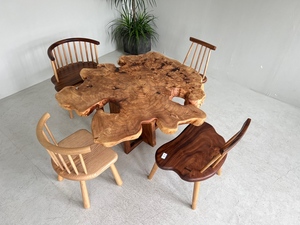 European Poplar Burl Live Edge Round Slab <strong>Table</strong> - Natural Cross-Section <strong>Wood</strong> <strong>Table</strong> <strong>Top</strong> for Luxury Furniture - Product Image 6