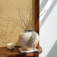 Vase en céramique moderne, poterie rétro de haute qualité, style Wabi-Sabi, vase à fleurs haut de gamme, arrangement, décoration de salon
