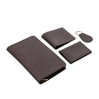 Ensemble cadeau en cuir pour homme personnalisé, comprenant un carnet, un portefeuille, un porte-clés et un porte-cartes