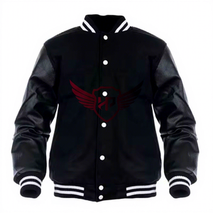Veste universitaire en laine élégante pour homme avec logo personnalisé, broderie personnalisée, boutonnée, manteau d'hiver avec poches, streetwear - Product Image 1