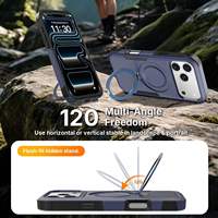 Coque de téléphone magnétique antichoc pour iPhone 17 18 DUO, protection intégrale contre les chutes, support rotatif, coque de protection antidérapante
