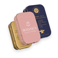 Boîte en métal articulée portable format voyage, mini emballage cosmétique de poche pour parfum solide, fard à paupières, baume avec insert